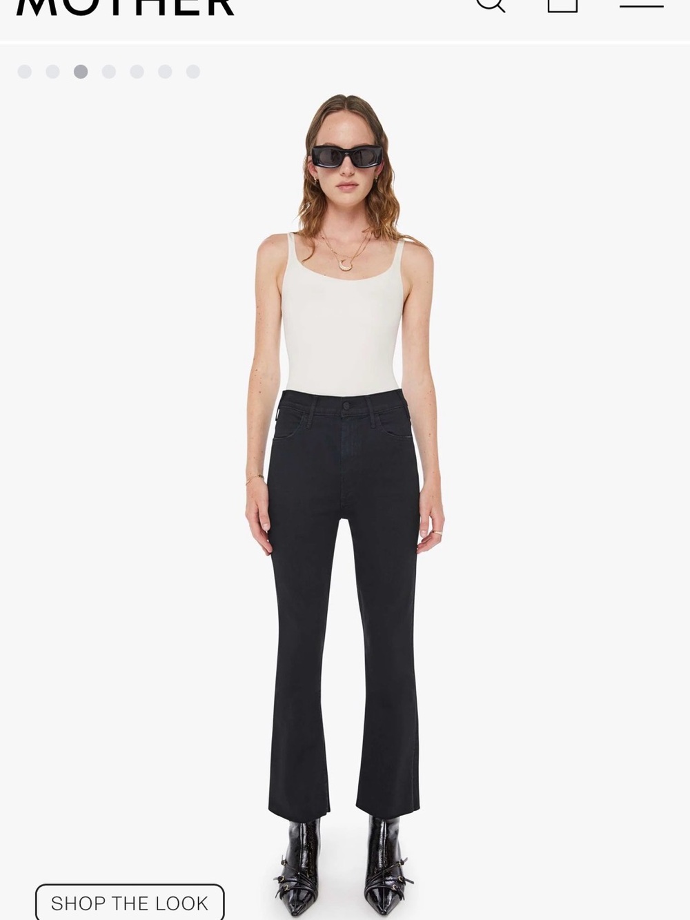 MOTHER Women's Black Ankle Crop Jeans